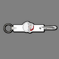 4mm Clip & Key Ring W/ Colorized Santa Face Key Tag